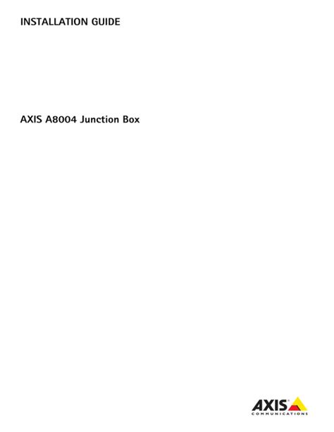 axis 8004-ve junction box|axis a8004ve user guide.